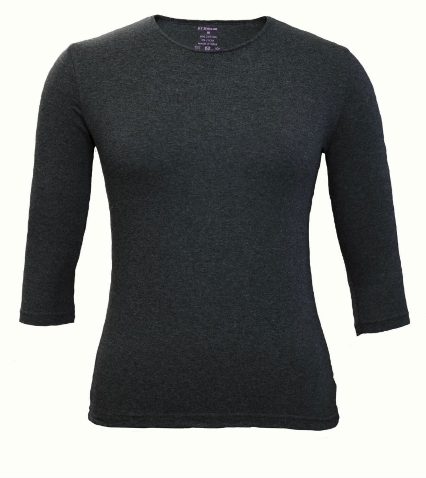 Girl's Shell, Charcoal Grey-3/4 Sleeve - By Style
