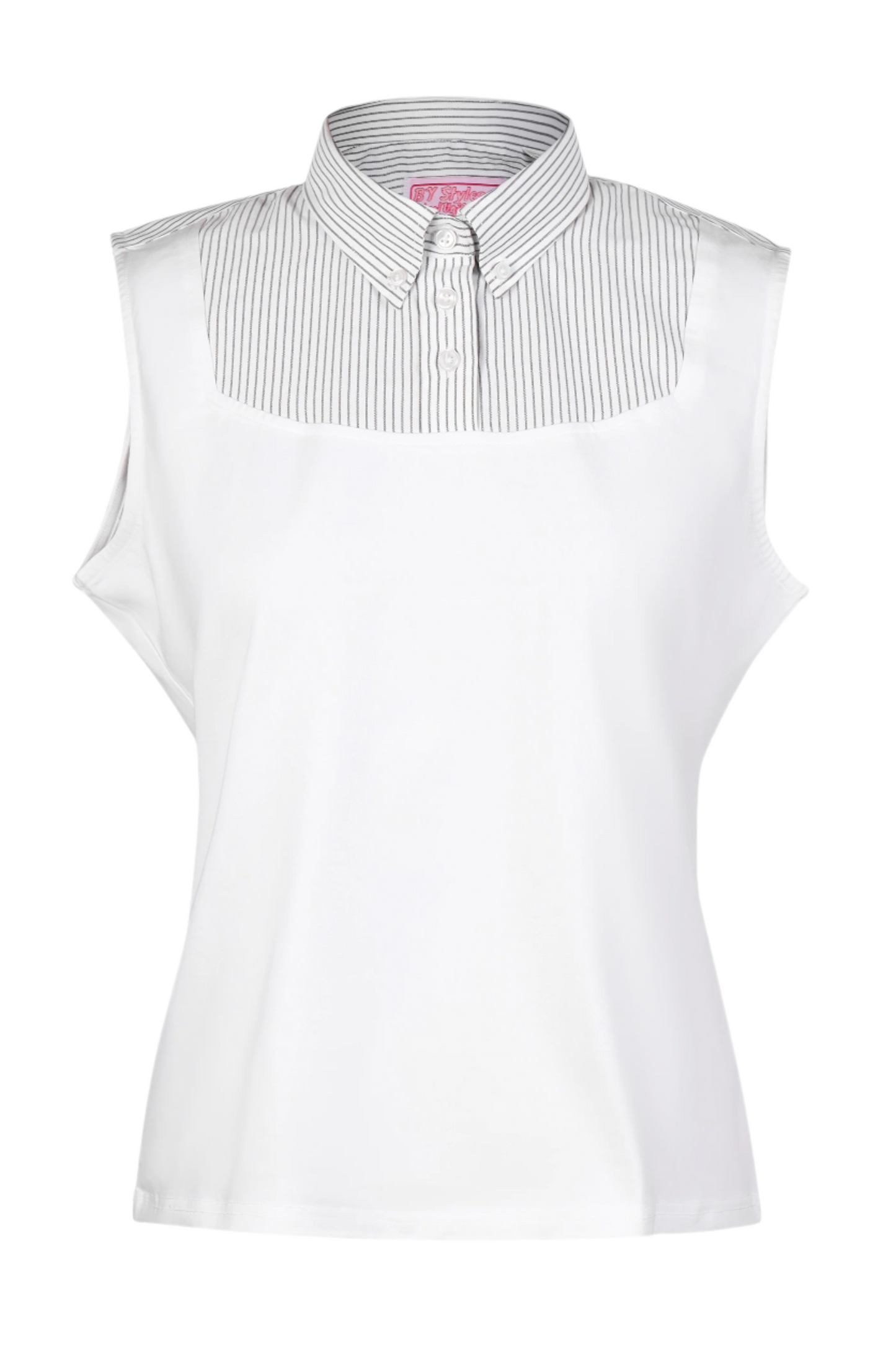 BWS Black and White Stripe Shell Dickie Sleeveless
