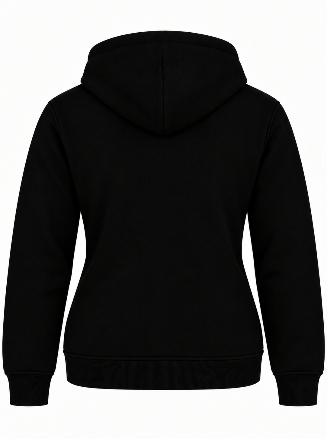 TMM Black Cotton Fleece Zip-Up Hooded Sweatshirt with Embroidered Logo