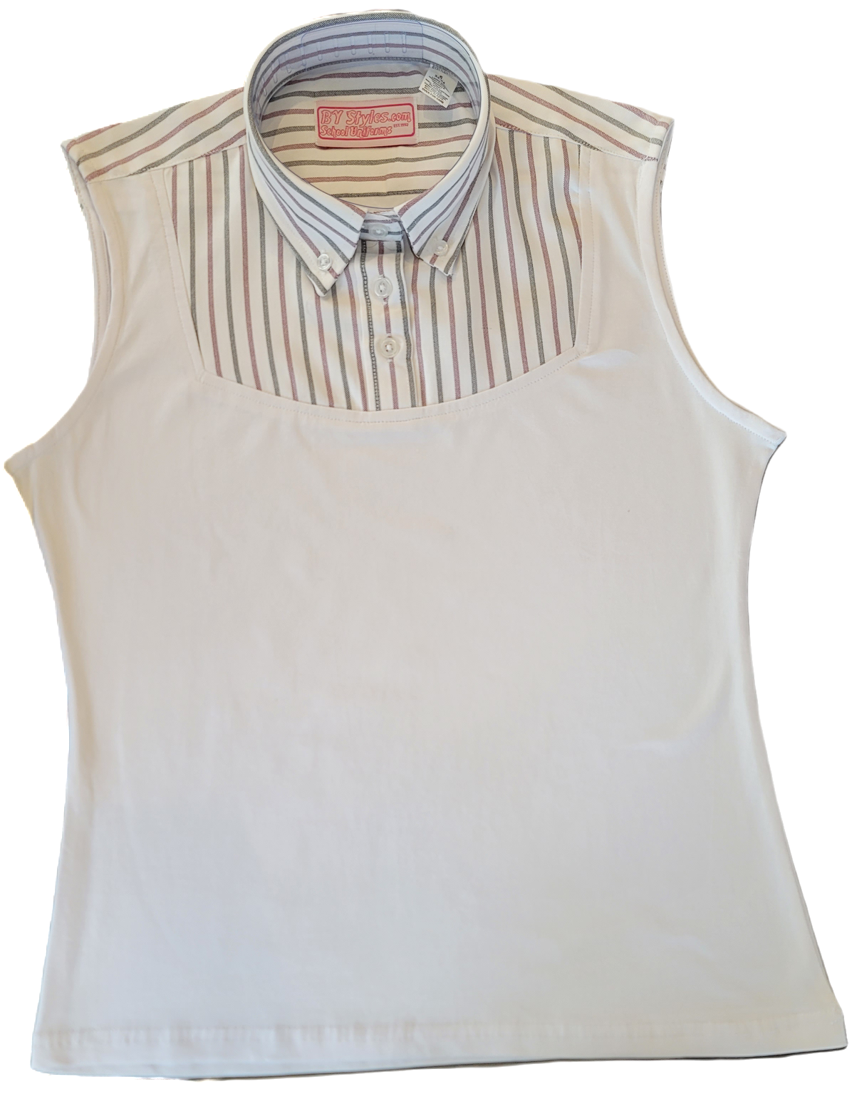 Sleeveless Wine Black and White Stripe Shell Dickie - By Style