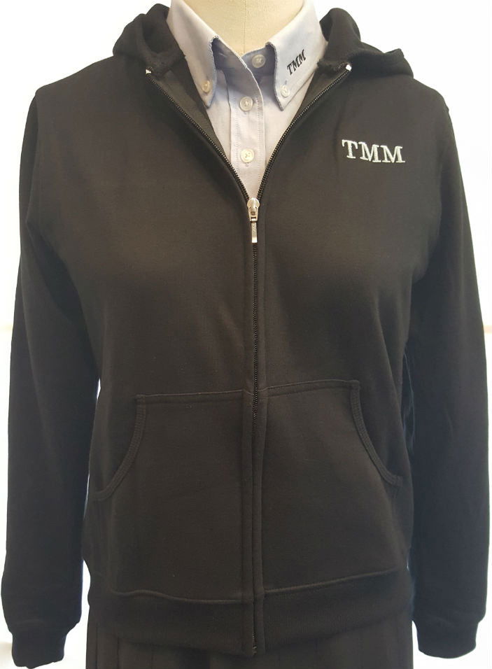 Cotton Hooded Sweatshirt Black for TMM High School With Logo - By Style