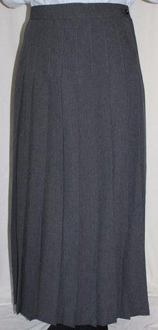 BYAM Junior High Gray Long Knife Pleated Skirt with ELASTIC in back, Length 30" and 33"