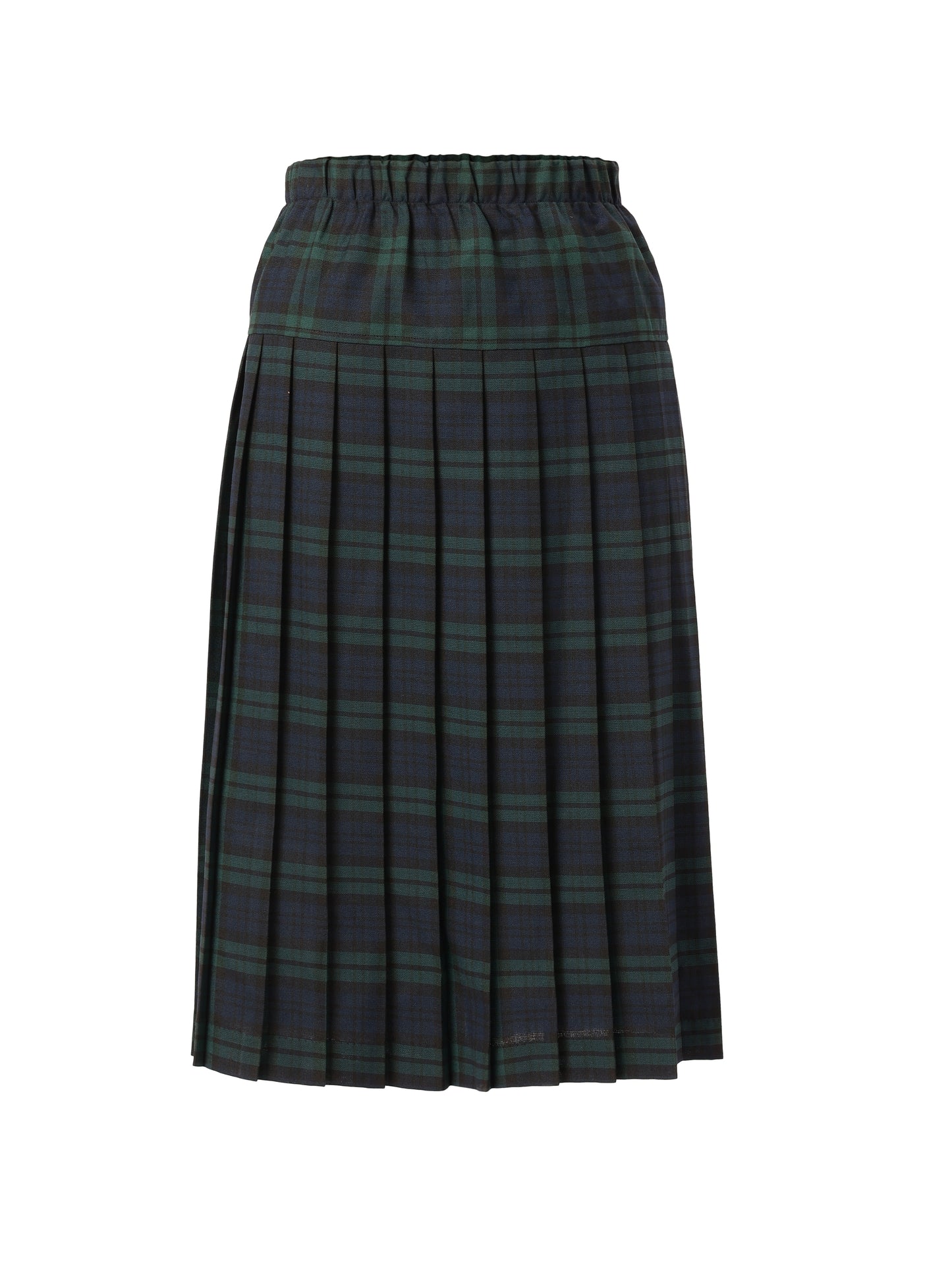 Yoke Pleated Skirt Elastic All Around Plaid #120