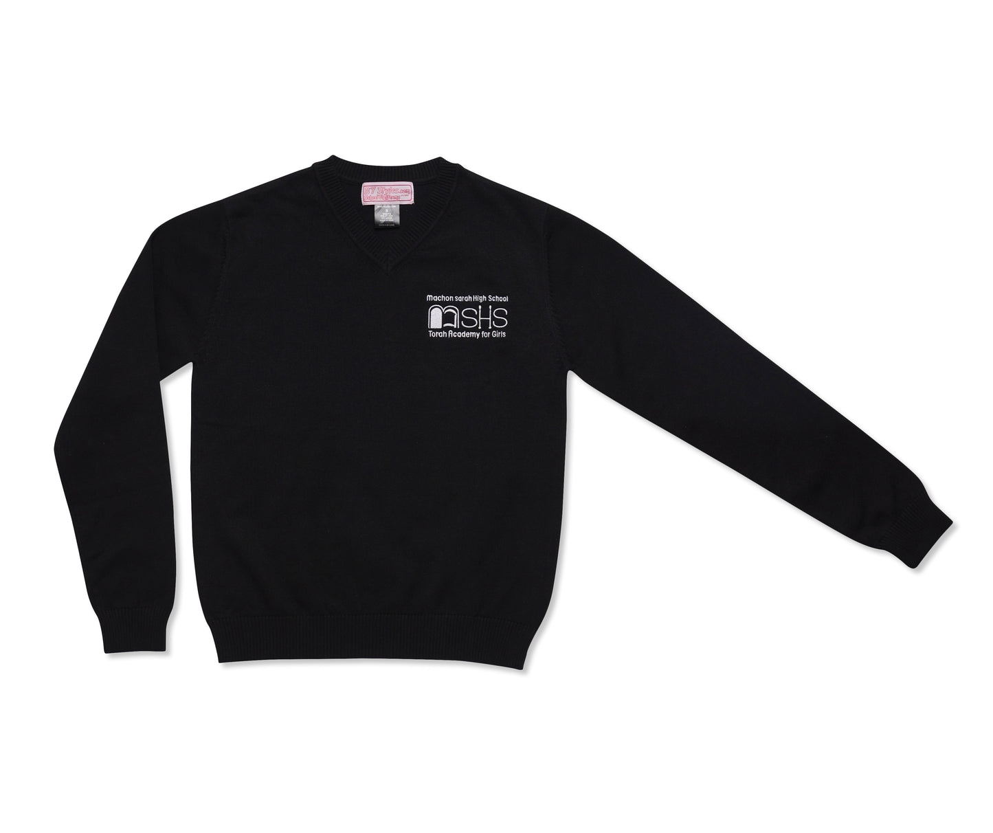 MSHS Black V-neck Knit sweater with logo