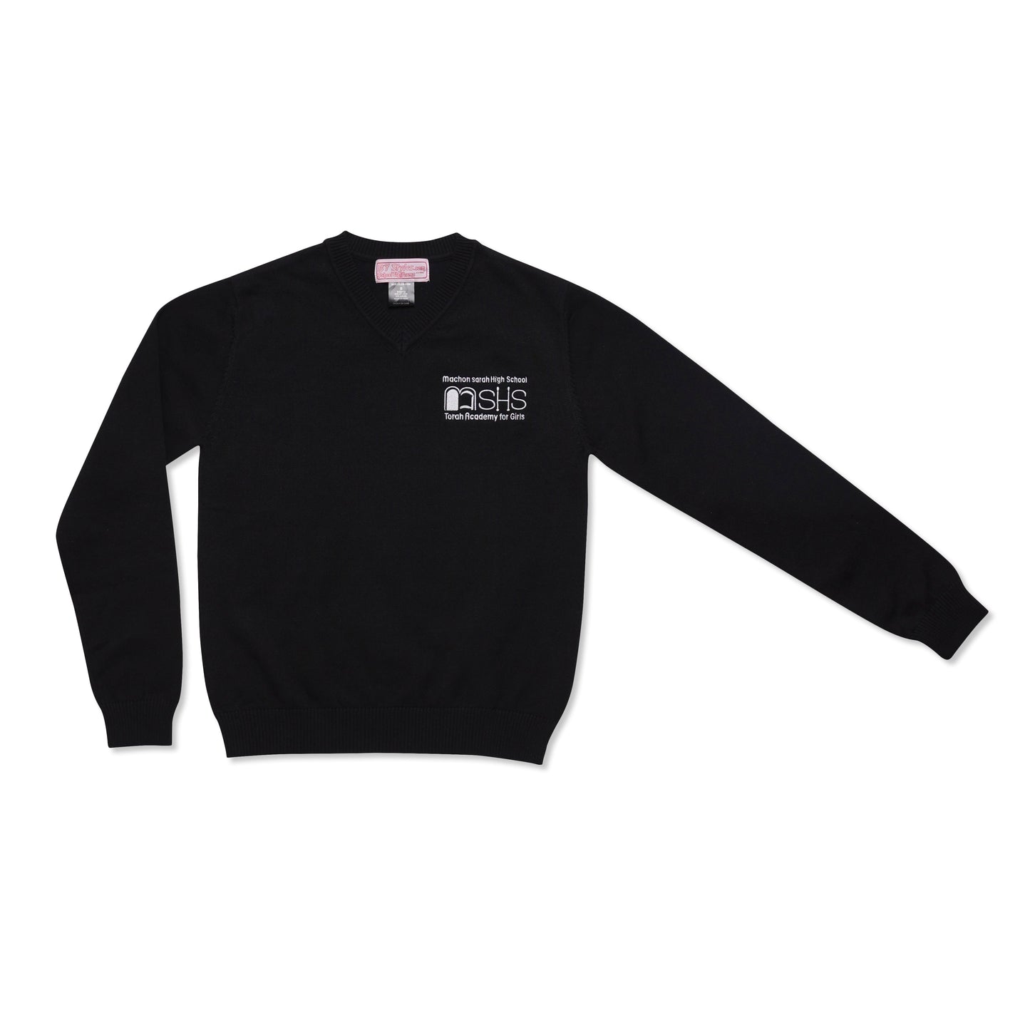 MSHS Black V-neck Knit sweater with logo