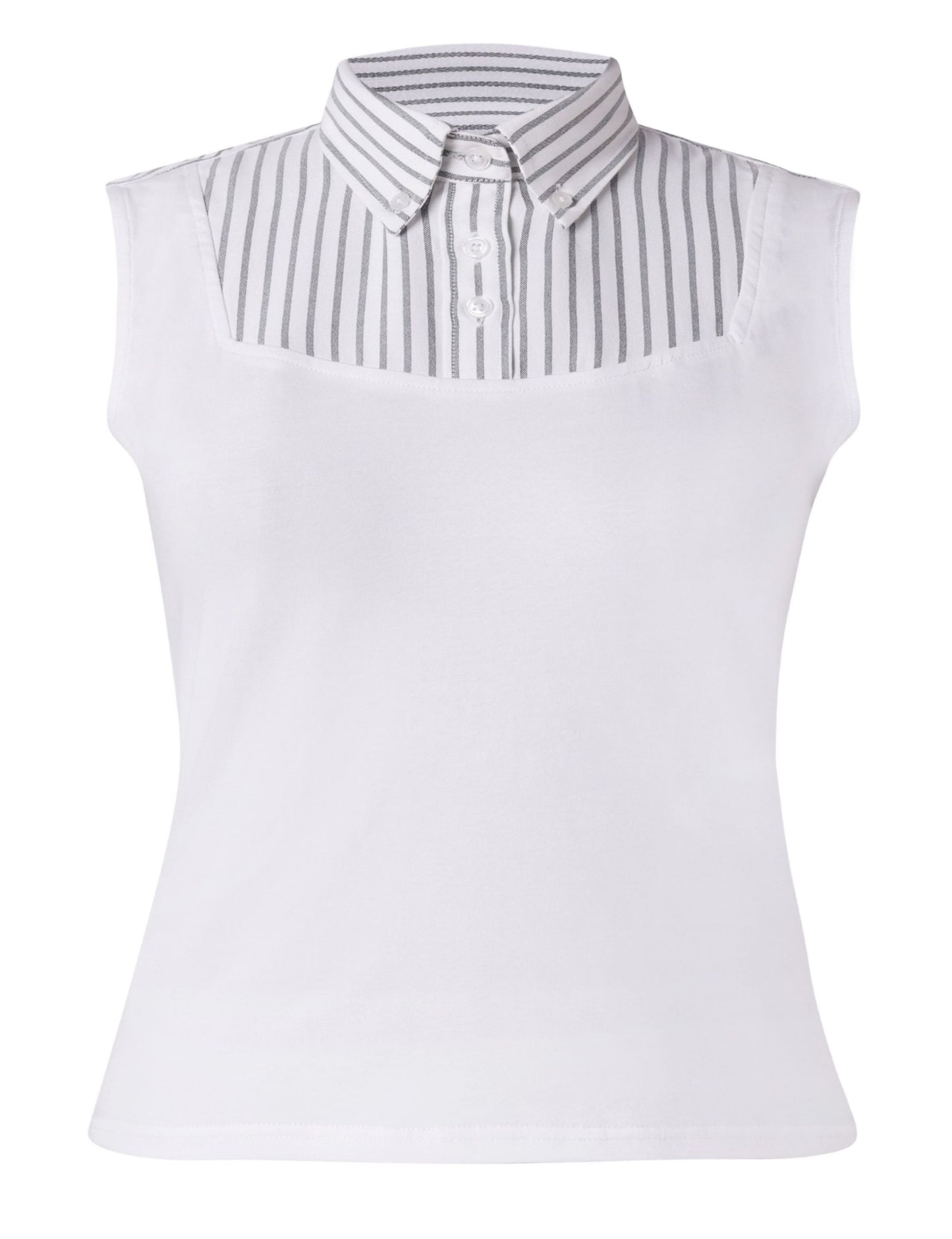 Shell Dickie Sleeveless Navy Green and White Striped - By Style