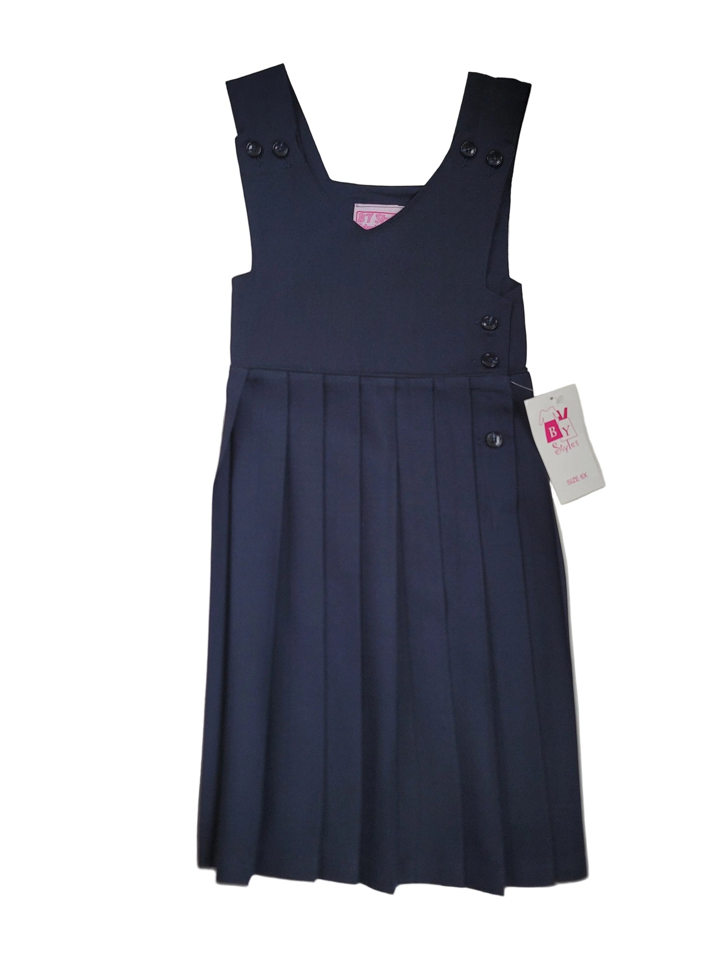 Navy V-Neck Jumper with Knife Pleats
