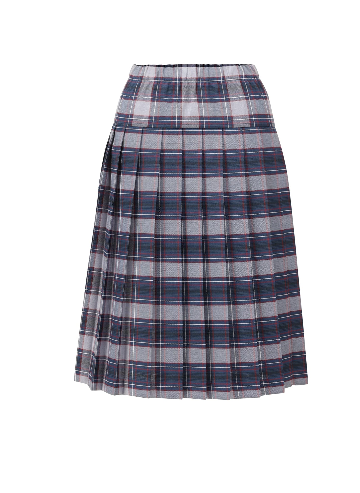 Yoke Pleated Skirt Elastic All Around Plaid #5232