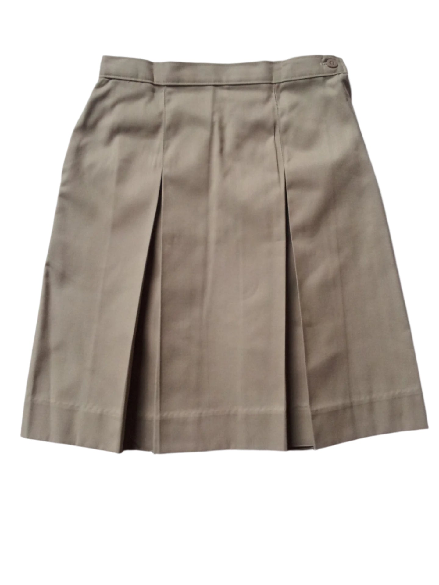 Khaki Elementary Kick Pleat Adjustable Waist Skirt - By Style
