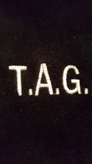 Velour Zip-Up Hooded Sweatshirt Junior Sizes Black With T.A.G. Logo