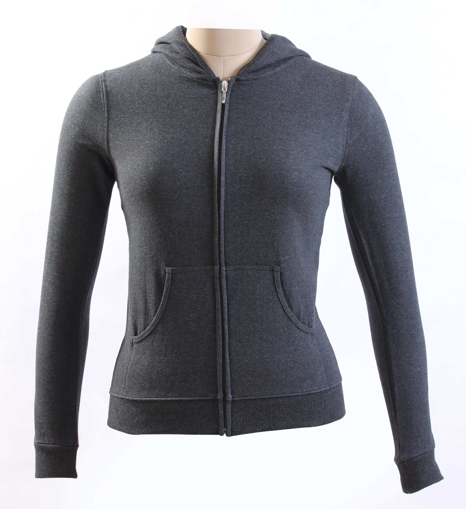 Ladies Charcoal Gray Cotton Hooded Sweatshirt - By Style