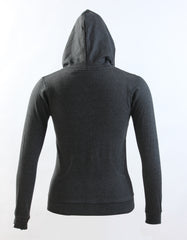 Ladies Charcoal Gray Cotton Hooded Sweatshirt