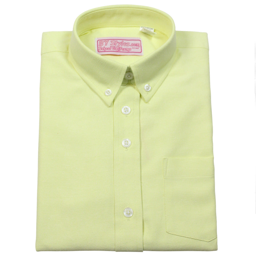 Girls Yellow Oxford Blouse-Round Hem - By Style