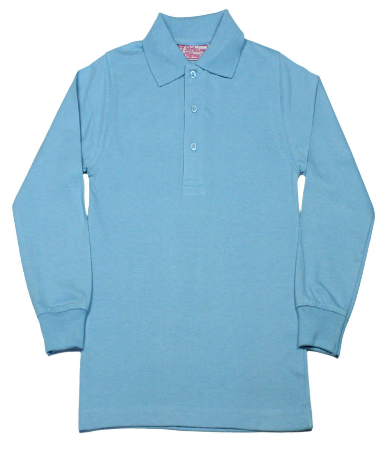 Light Blue Jersey Knit Polo Shirt - By Style