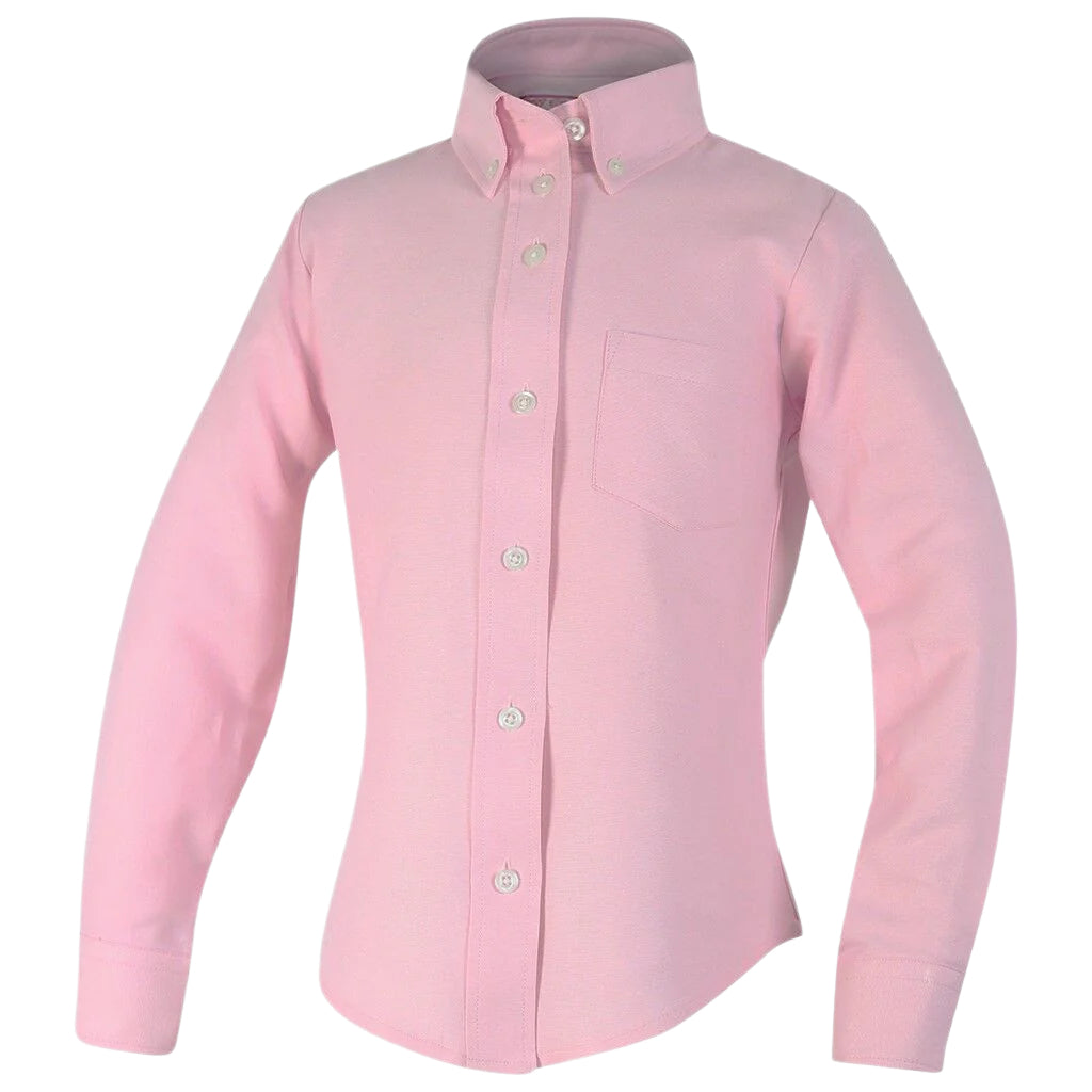 Pink Oxford Modesty Blouse-Round Bottom - By Style