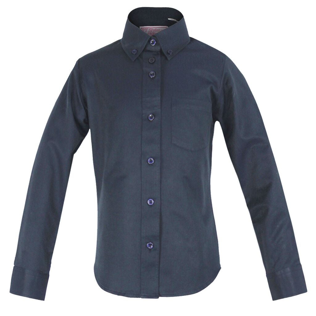 Girls Navy Blouse-Round Hem - By Style