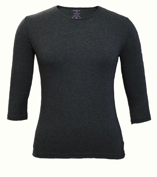 Clearance Shell, Charcoal Grey-3/4 Sleeve - By Style