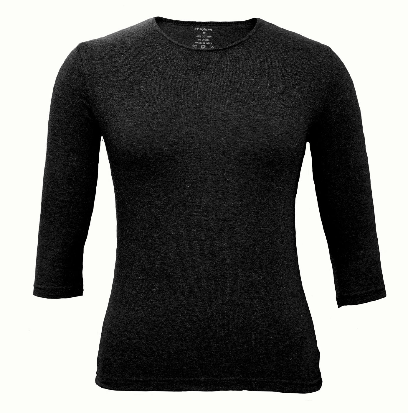 Girl's Shell, Black-3/4 Sleeve - By Style