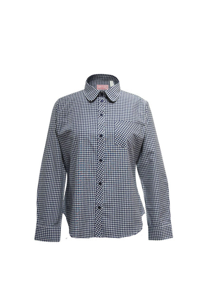 Navy and White BIG Gingham - School Uniform Shirt