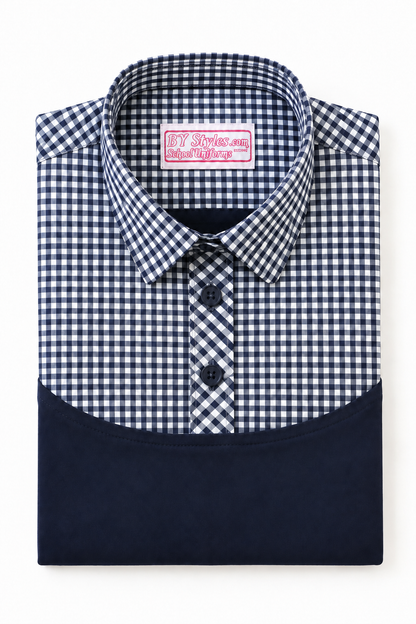 BIG Gingham Navy and White THE ORIGINAL Shell Dickie