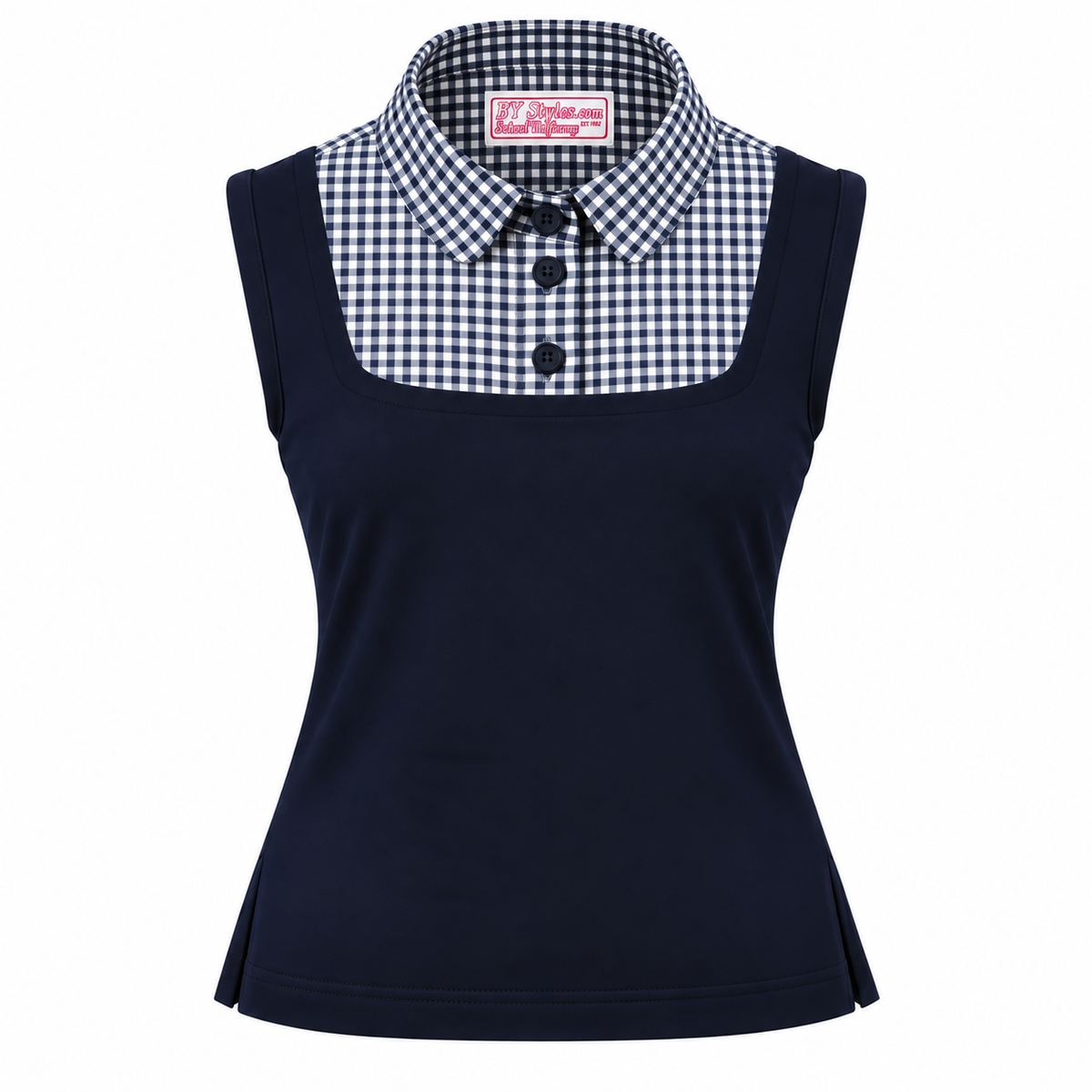 BIG Gingham Navy and White THE ORIGINAL Shell Dickie