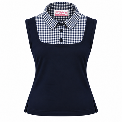 BIG Gingham Navy and White THE ORIGINAL Shell Dickie