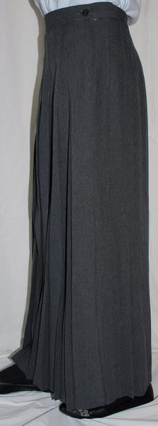 BYAM Junior High Gray Long Knife Pleated Skirt with ELASTIC in back, Length 30" and 33" - By Style