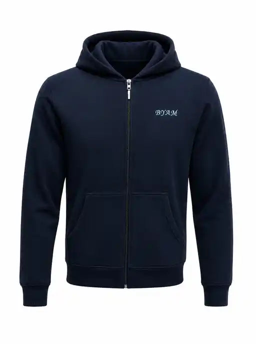Navy Cotton Hooded Sweatshirt With BYAM Logo
