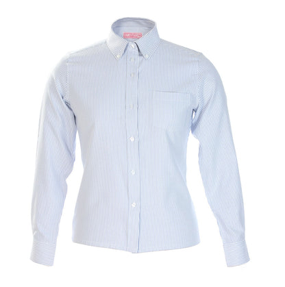 Clearance Girls Navy and White Stripe Oxford Blouse-Straight Hem - By Style