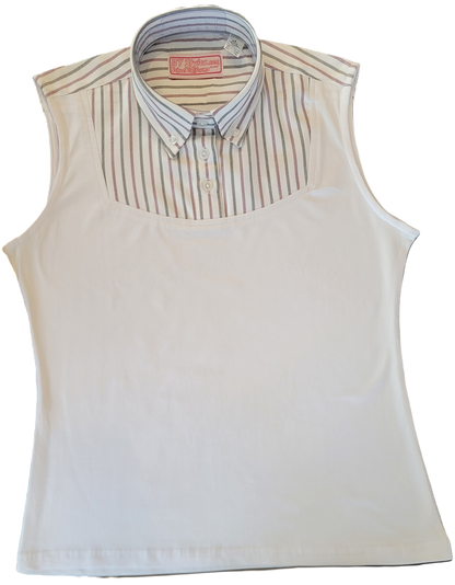 Sleeveless Wine Black and White Stripe Shell Dickie - By Style