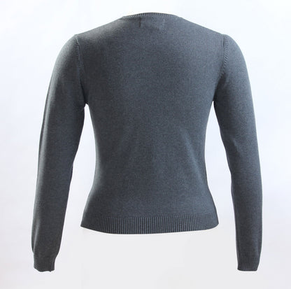 Elementary Charcoal Grey Knit V-neck sweater - By Style