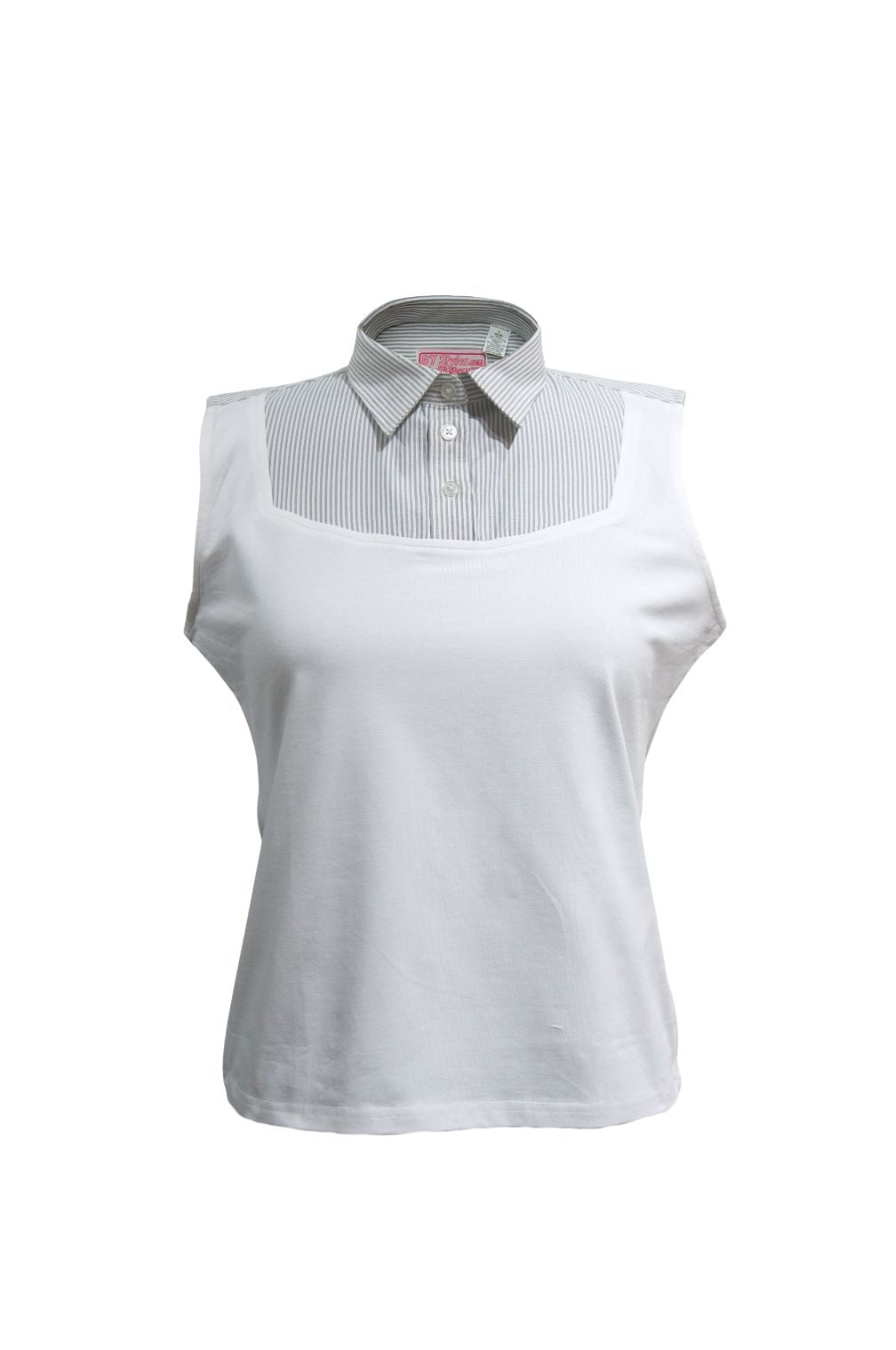 GWS Gray and White Stripe Shell Dickie Sleeveless