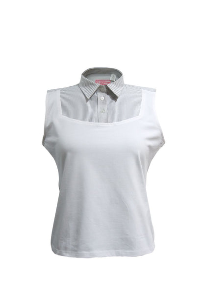 GWS Gray and White Stripe Shell Dickie Sleeveless