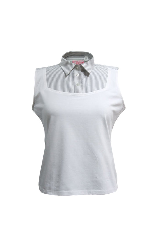 GWS Gray and White Stripe Shell Dickie Sleeveless
