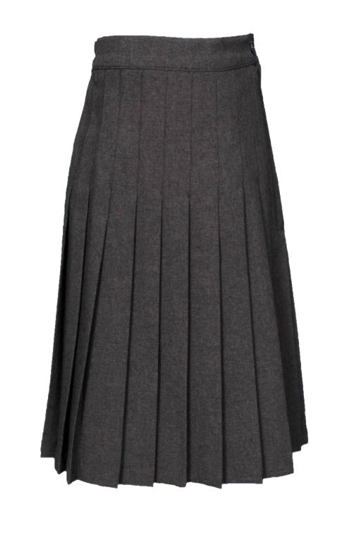 Gray Knife Pleated Skirt With ELASTIC in The Back Kids Sizes Regular/Long Length - By Style