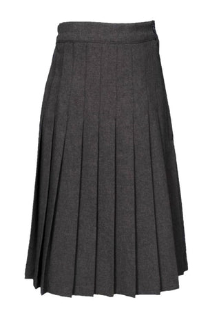 Gray Knife Pleated Skirt With ELASTIC in The Back Kids Sizes Regular/Long Length