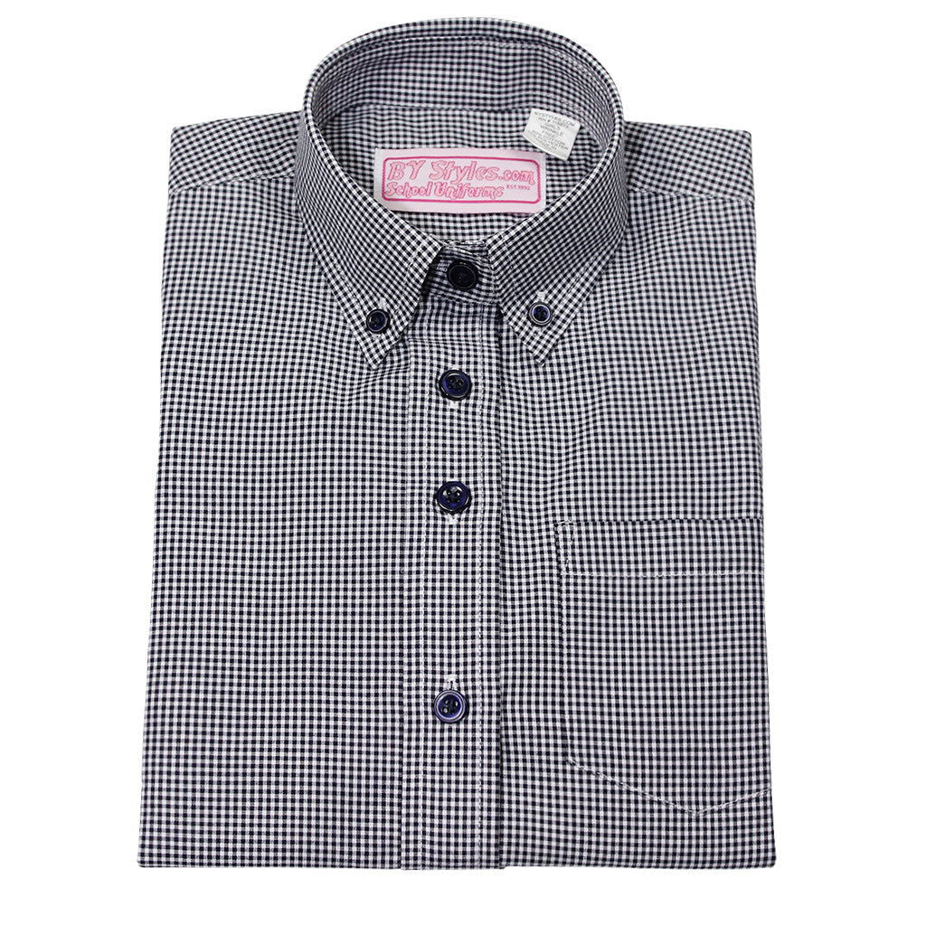 Gingham Modesty Blouse-Round Hem - By Style