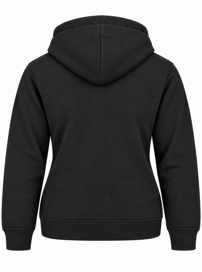 Charcoal Gray Cotton Fleece Zip Up Hooded Sweatshirt