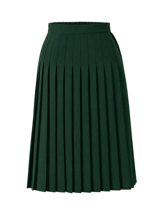 Junior Green Knife Pleated Skirt