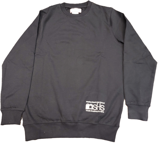 TAG High School Black Cotton Fleece Crew Neck Pullover Sweatshirt with MSHS Logo - By Style