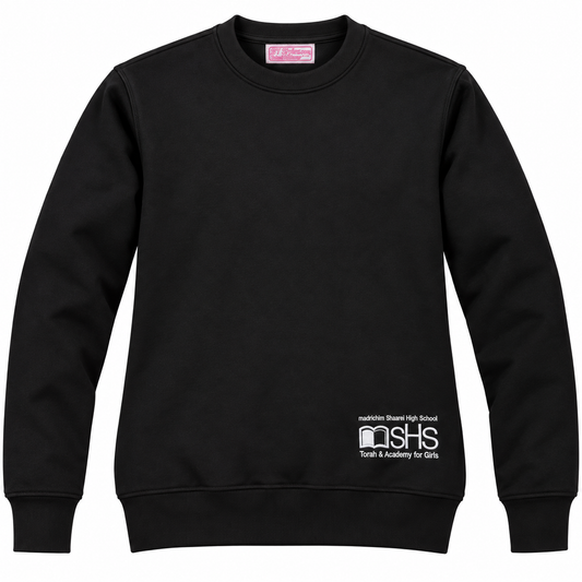 TAG High School Black Cotton Fleece Crew Neck Pullover Sweatshirt with MSHS Logo