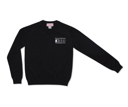 MSHS Black V-neck Knit sweater with logo
