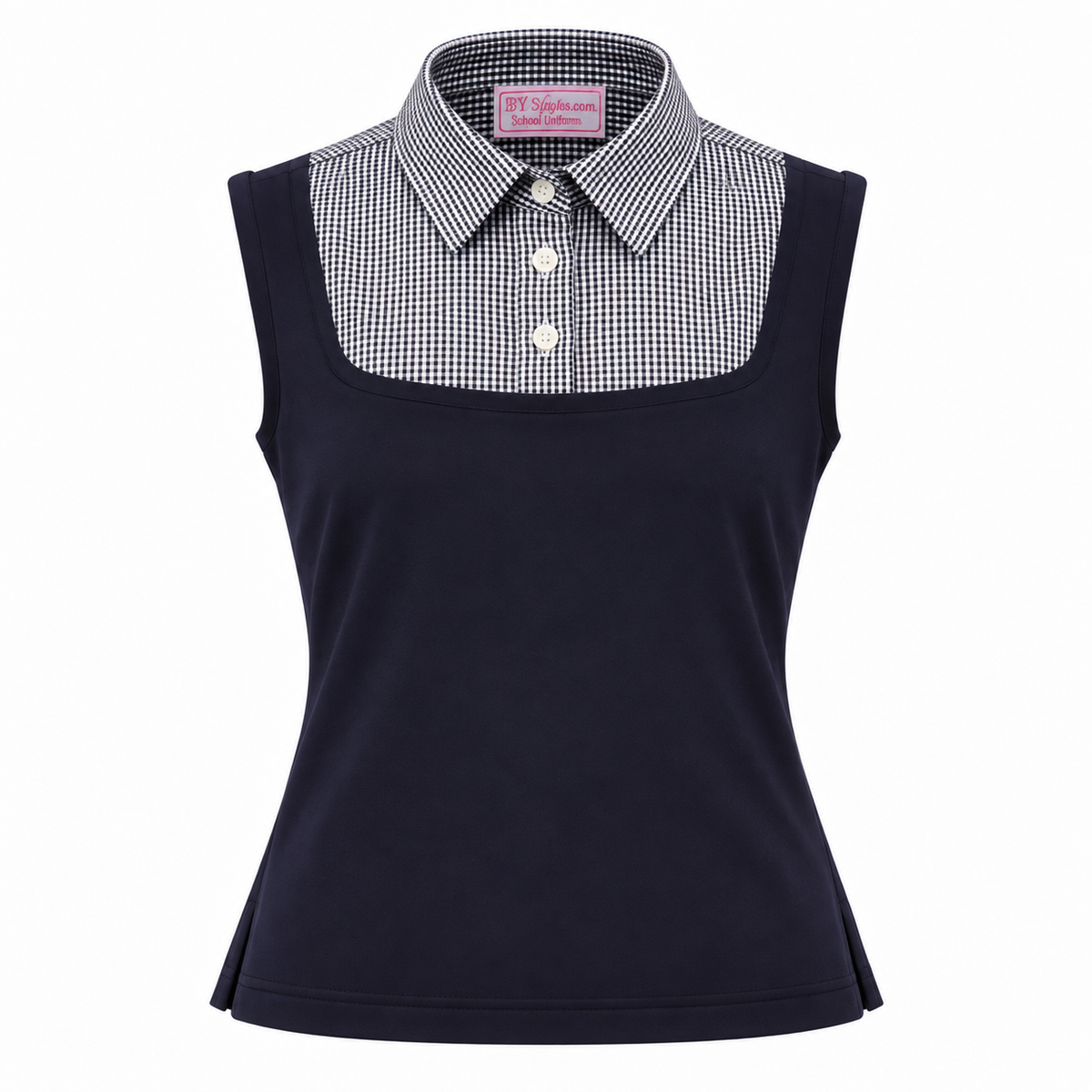 Shell Dickie Sleeveless Navy and White Gingham