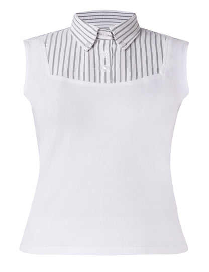 Shell Dickie Sleeveless Navy Green and White Striped - By Style