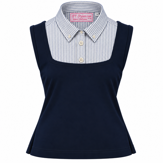 NWS Navy and White Stripe Shell Dickie Sleeveless
