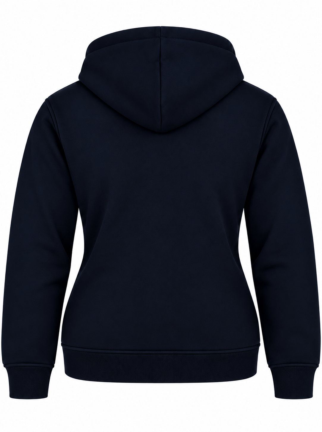 Navy Cotton Fleece Zip Up Hooded Sweatshirt