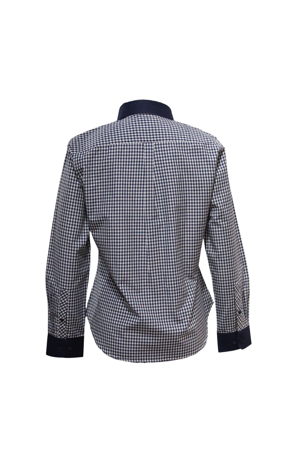 Two Tone Navy and White BIG Gingham - School Uniform Shirt