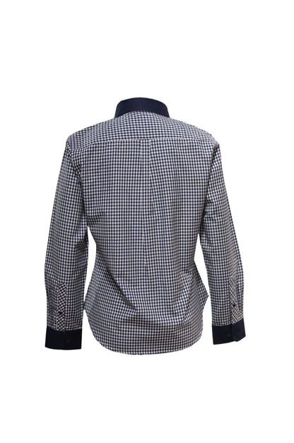Two Tone Navy and White BIG Gingham - School Uniform Shirt
