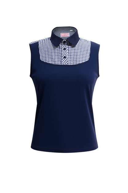 THE ORIGINAL!! Shell Dickie Sleeveless Navy and White BIG Gingham