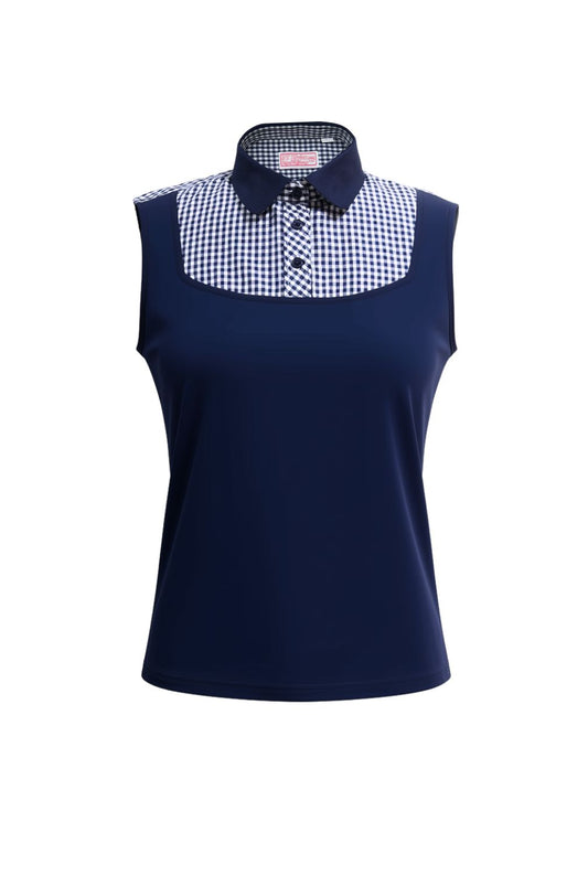 THE ORIGINAL!! Shell Dickie Sleeveless Navy and White BIG Gingham